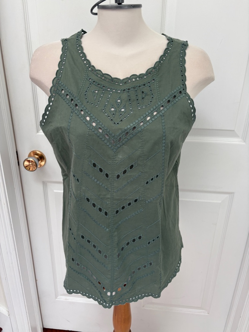 GAP Olive Green Eyelet Sleeveless Tunic